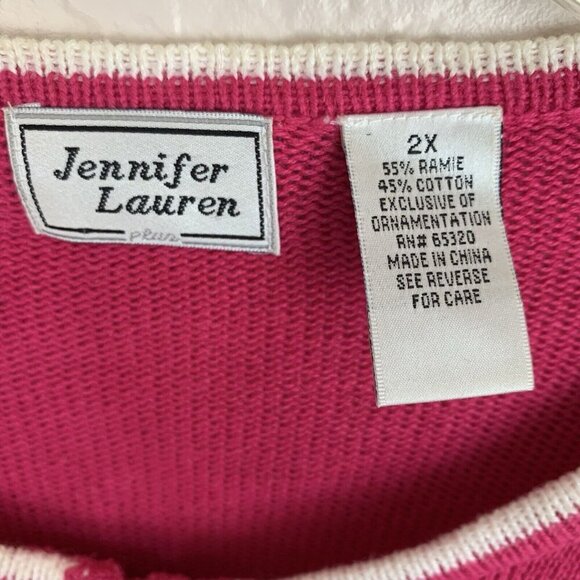 Snowman Christmas Winter Cardigan Womens 2XL Pink Zip Close Appliqué Whimsical - Picture 2 of 14